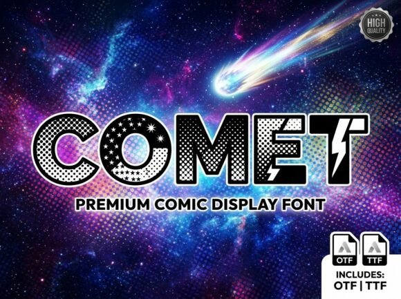 Comet: A Cosmic Display Font for Dynamic Designs