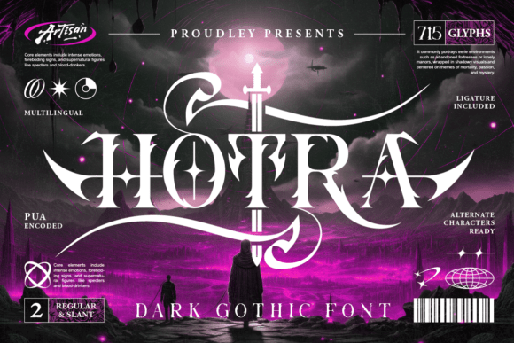 Hotra: A Dark Gothic Font for Mystical Design