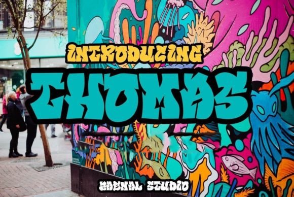 Thomas: A Fun Grafitti Display Font for Bold Branding